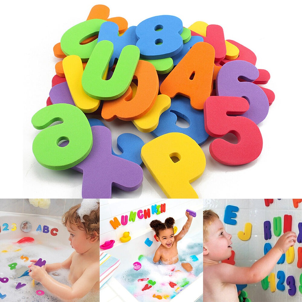 Bath Letter Number Foam - 36 pcs Sticker Game Swimming Play
