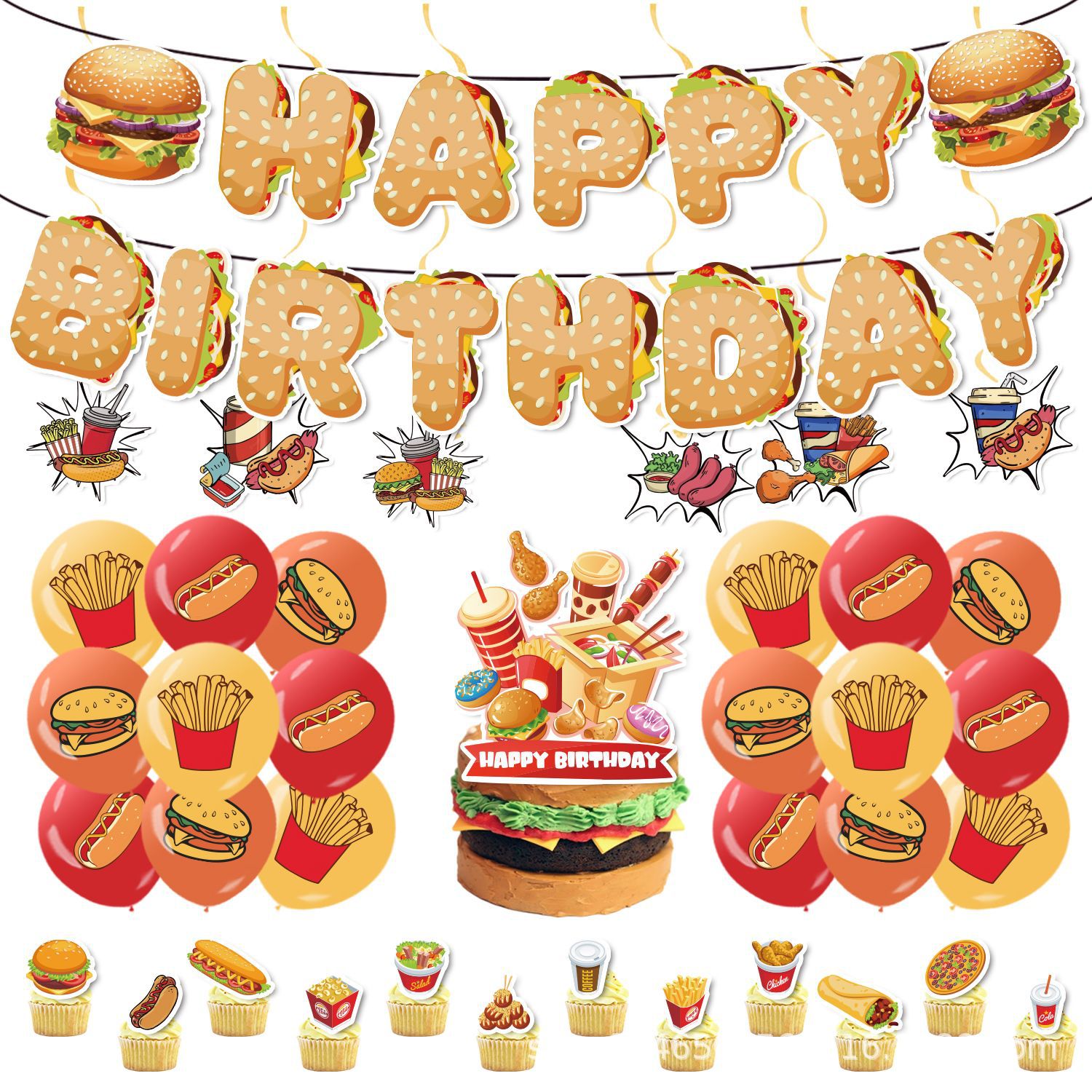 Hamburger Hot Dog Set Birthday - Toys Background For Kids ulasan dan harga