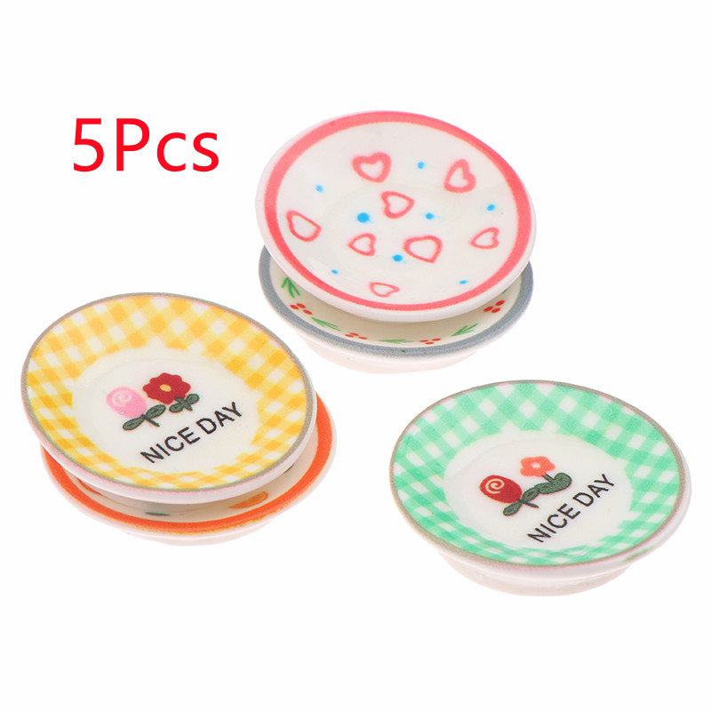 5Pcs 1/12 Dollhouse Mini Plate - Dollhouse Furniture Set ulasan dan harga