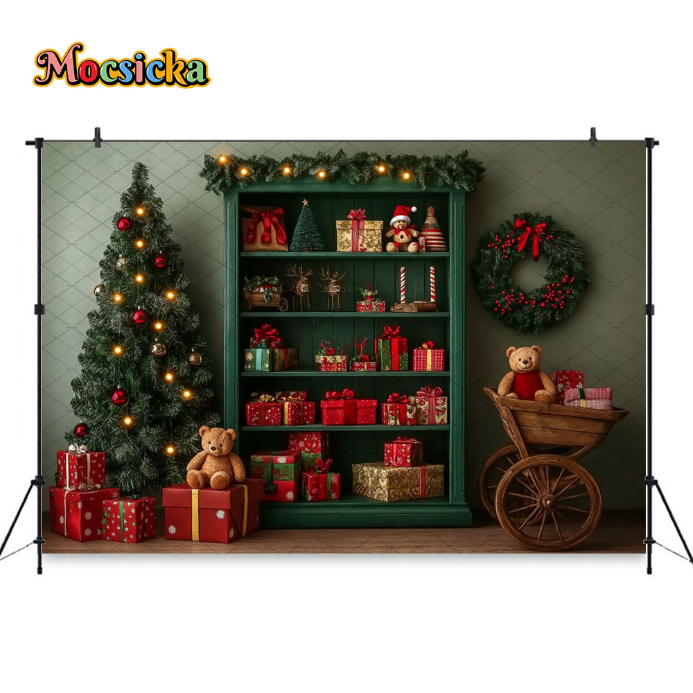 Mocsicka Green Christmas Gift  - Toys Background For Kids ulasan dan harga