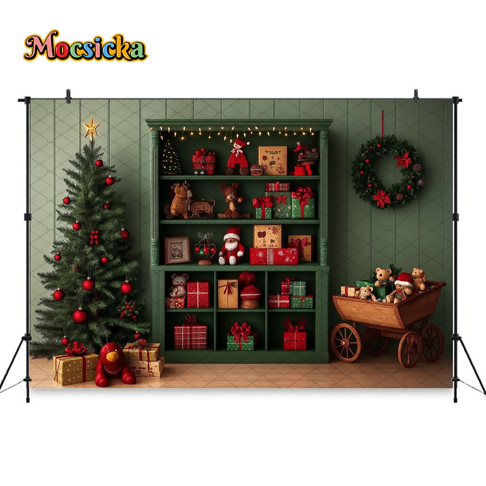 Mocsicka Green Christmas Gift  - Toys Background For Kids ulasan dan harga