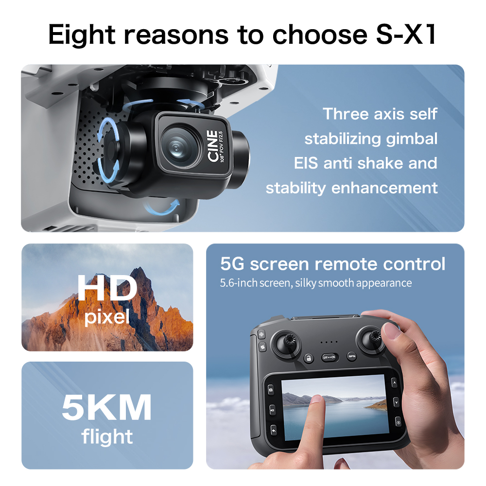Original S-X1 Drone 8K HD Prof - Toys For Kids Video ulasan dan harga