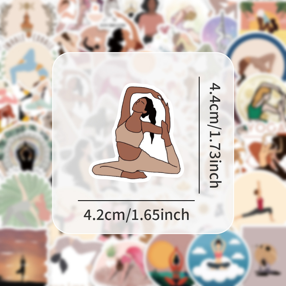 60PCS Aesthetic Yoga Stickers  - Kids Yoga Toys ulasan dan harga