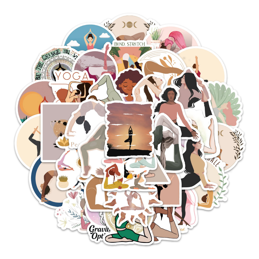 60PCS Aesthetic Yoga Stickers  - Kids Yoga Toys ulasan dan harga