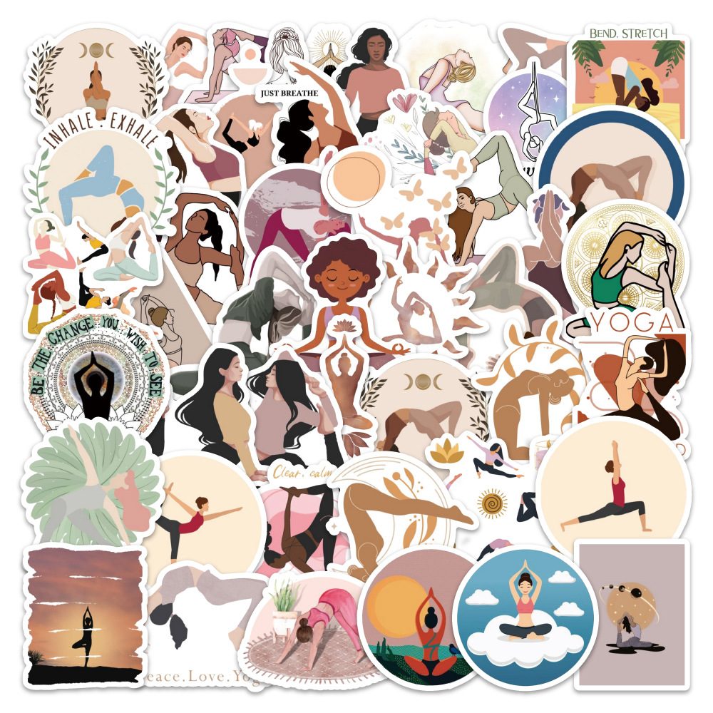 60PCS Aesthetic Yoga Stickers  - Kids Yoga Toys ulasan dan harga