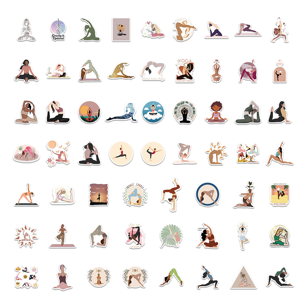 60PCS Aesthetic Yoga Stickers  - Kids Yoga Toys ulasan dan harga